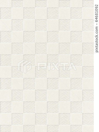 Checkered pattern embossed white Ajiro 64681092