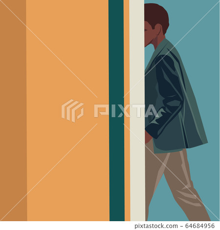 man black lifestyle suit open door entrance man black lifestyle suit open door entrance 64684956