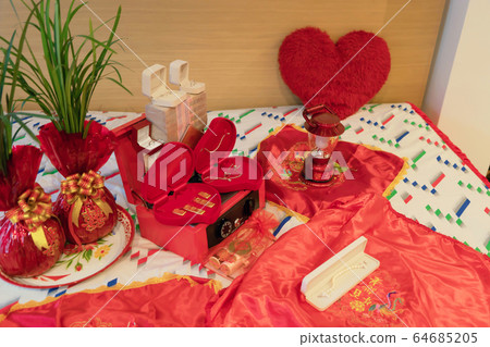 Traditional wedding ceremony decoration. Chinese Traditional wedding ceremony decoration. Chinese 64685205