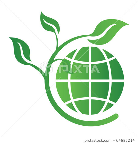 Ecology concept icon with earth and leaves. Ecology concept icon with earth and leaves. 64685214