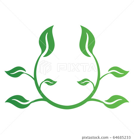Green leaf logo isolated on white background. Eco Green leaf logo isolated on white background. Eco 64685233