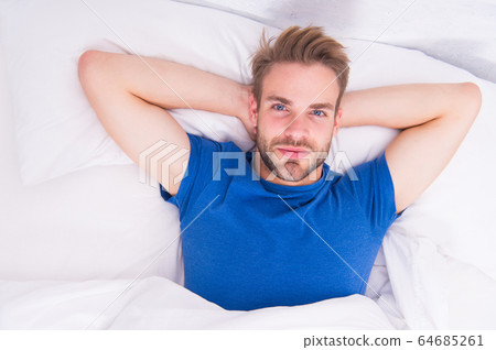 Bearded man face relaxing. Relaxing before fall Bearded man face relaxing. Relaxing before fall 64685261