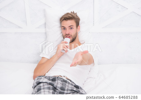 Best alternatives to cable TV. Handsome man in Best alternatives to cable TV. Handsome man in 64685288