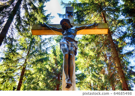 crucifix in the forest 64685498