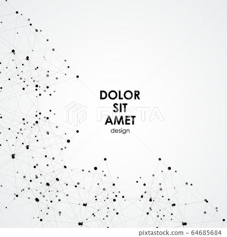 Modern connected background with geometric shapes, lines and dots 64685684