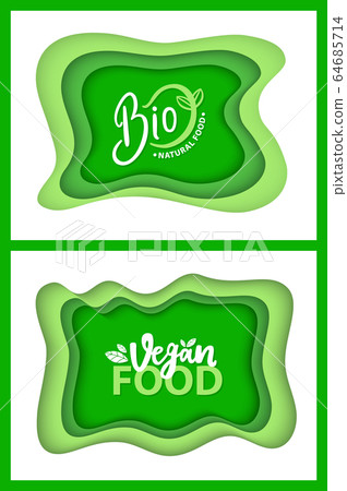 Natural Food Logotypes with Plant Leaves Flora 64685714