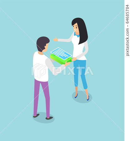 People with Tablet, Talking People, Work Vector People with Tablet, Talking People, Work Vector 64685784