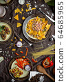 Mexican food mix colorful background Mexico 64685965