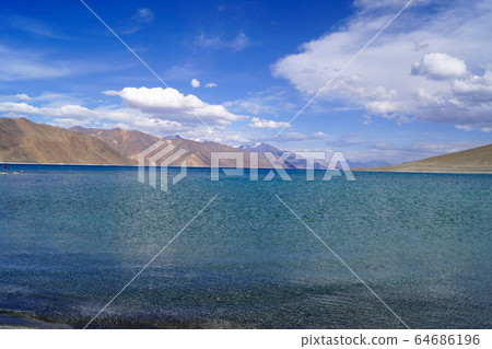 Lake surface of Pangonzo, Ladakh region, India Lake surface of Pangonzo, Ladakh region, India 64686196