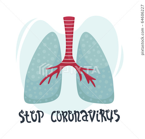 Vector flat illustration of human lungs. Fighting Vector flat illustration of human lungs. Fighting 64686227
