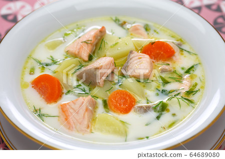 Finnish salmon soup, Lohikeitto Finnish salmon soup, Lohikeitto 64689080