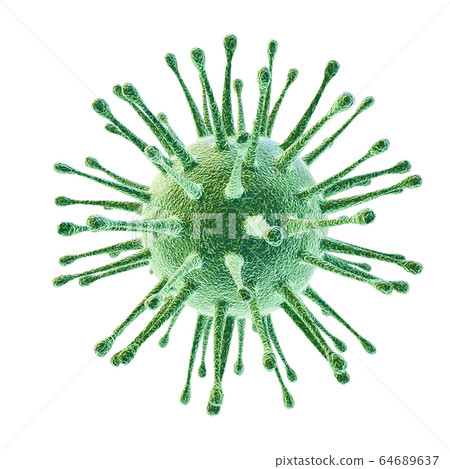 Bacteria virus coronavirus 2019-nCoV 3D render 64689637