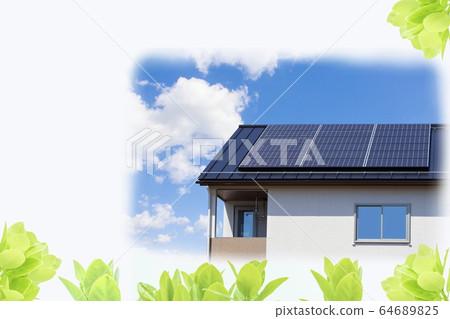 生態形象_新鮮的綠色和生態住宅 64689825