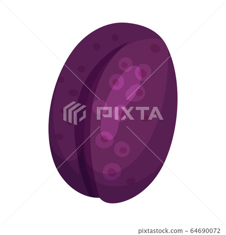 Number Arrranged From Plum Fruit Isolated on White Background Vector Illustration 64690072