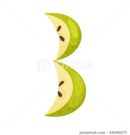 Number Arrranged From Apple Fruit Isolated on White Background Vector Illustration 64690073