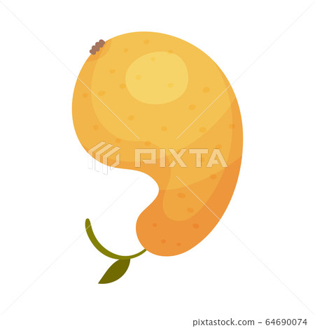 Number Arrranged From Pear Fruit Isolated on White Background Vector Illustration 64690074