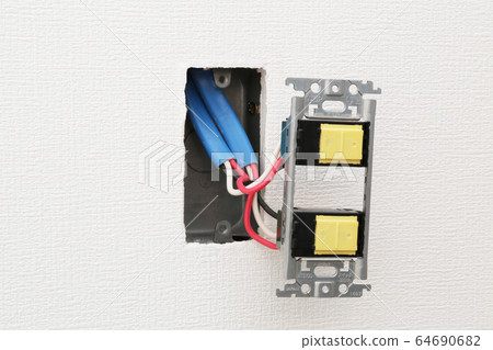 Electrical work Installation work of lighting switch Electrical work Installation work of lighting switch 64690682