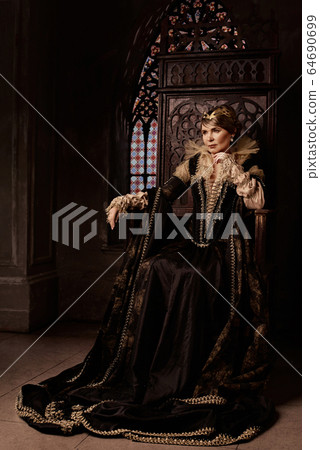 Mature woman in costume of queen Mature woman in costume of queen 64690699