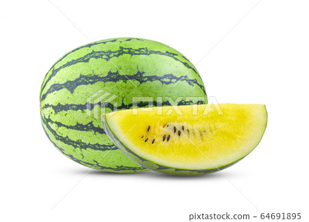 yellow atermelon isolated on white background. full depth of field yellow atermelon isolated on white background. full depth of field 64691895