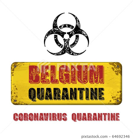 Belgium grrunge yellow nameplate quarantine 64692346