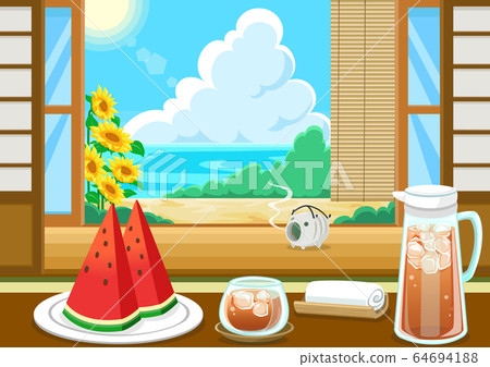 Summer feature watermelon barley tea 64694188