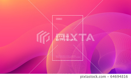 Abstract background pink design. Fluid flow gradient with geometric lines and light effect. Motion minimal concept. Vector illustration 64694816