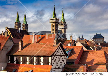 Bamberg. Aerial view of the old city in the Bamberg. Aerial view of the old city in the 64697020