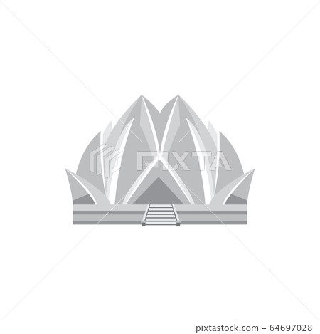 Lotus temple from Delhi, India- landmark religious building Lotus temple from Delhi, India- landmark religious building 64697028