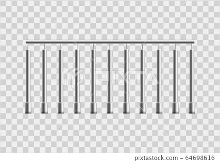 Realistic metal handrail bar isolated on transparent background 64698616