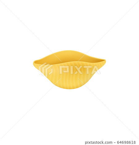 Conchiglie rigate - shell shaped pasta piece, isolated vector illustration 64698618