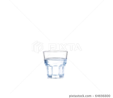 Glass of pure water with ice cubes. Isolated on 64698800