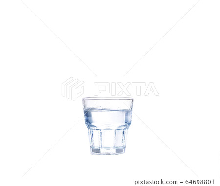 Glass of pure water with ice cubes. Isolated on 64698801