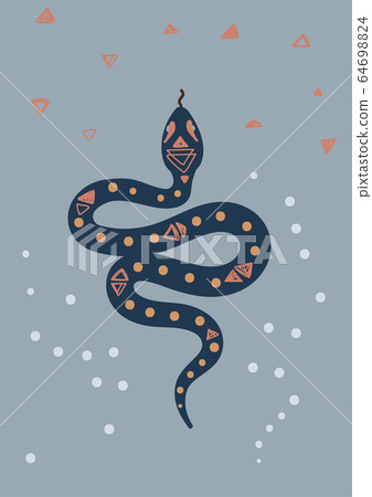 Occult snake symbol vector illustration. 64698824