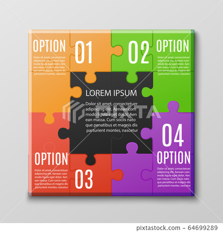 Creative jigsaw puzzle poster template with four options 64699289