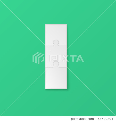 Paper puzzle pieces vertical blank field, realistic vector illustration isolated. 64699293