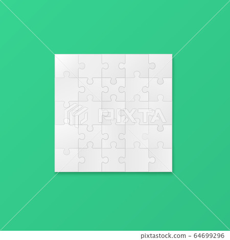 Square shield of jigsaw puzzle, realistic vector mockup illustration isolated. Square shield of jigsaw puzzle, realistic vector mockup illustration isolated. 64699296