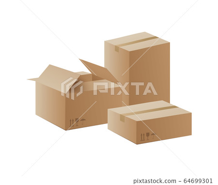 Realistic cardboard boxes with different shapes... - Stock Illustration ...