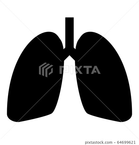 Lungs human icon black color vector illustration Lungs human icon black color vector illustration 64699621