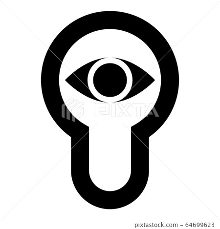 Keyhole eye looking Lock door Look concept icon Keyhole eye looking Lock door Look concept icon 64699623
