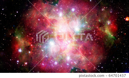 Hubble views galaxy and nebula. Elements of this 64701437