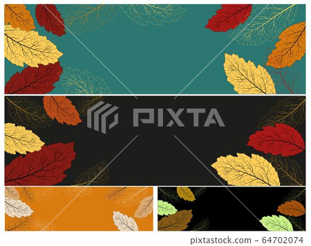 Autumn leaves. Set leaf. Vector tree collection. Vector banner. Modern poster with colorful autumn 64702074