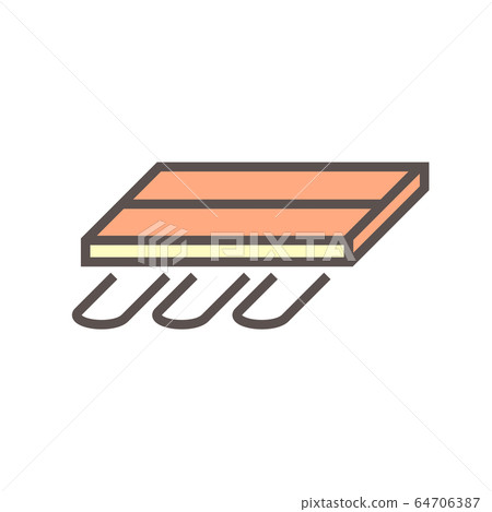 Wood floor heating material vector icon design. Wood floor heating material vector icon design. 64706387