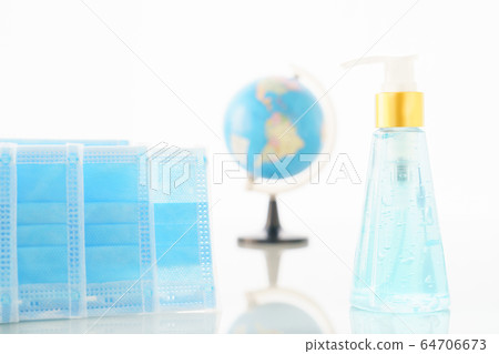 Alcohol gel bottle sanitizer hand and Medical face 64706673