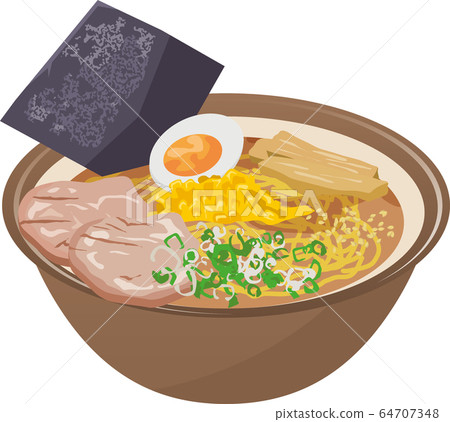 一碗美味的味噌拉麵插圖 64707348