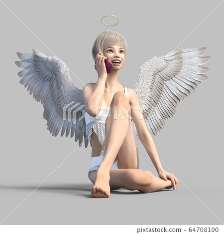 Beautiful leg angel perming 3DCG illustration material Beautiful leg angel perming 3DCG illustration material 64708100