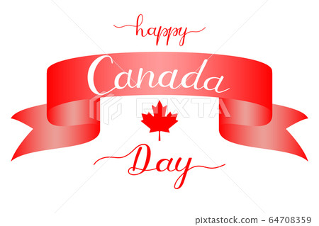 Happy Canada day hand lettering text Happy Canada day hand lettering text 64708359