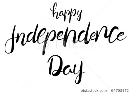 Happy Independence day hand lettering text - Stock Illustration ...