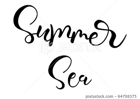 Summer sea hand lettering modern calligraphy text - Stock Illustration ...