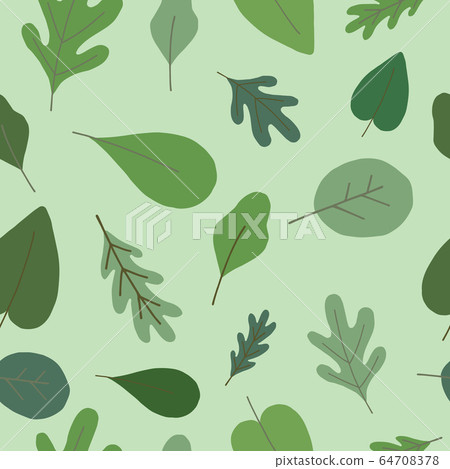 Seamless nature pattern with hand drawing leaves Seamless nature pattern with hand drawing leaves 64708378