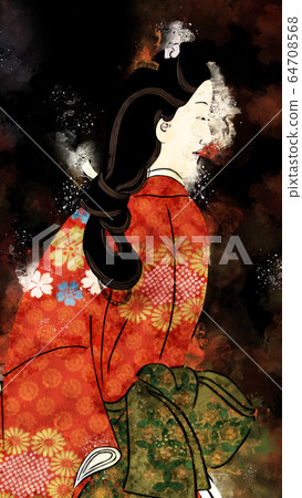 Beautiful woman in return, watercolor Beautiful woman in return, watercolor 64708568